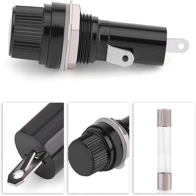 Support de fusible pratique 2 pièces pour fusibles en verre 5 x 20 mm/6 * 30 mm