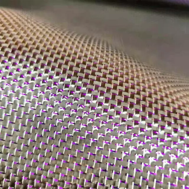 Metallic Carbon Fiber&Purple/Silver Reflection Mixed Cloth Plain Weave 100*50cm