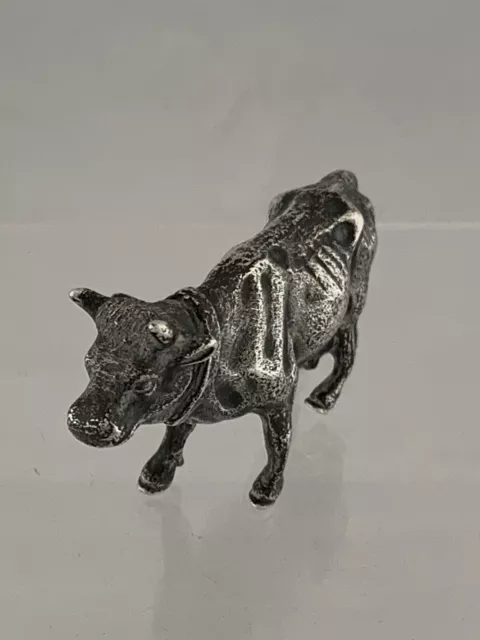 Sterling Silver Cow Figure SOLID 1969 London Antique Silver Animal MINIATURE