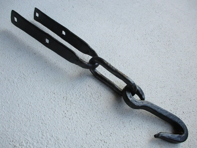 Antique Wrought Iron Strong Rustic Farm Hook Old Barn Tool Hanging Kitchen 3