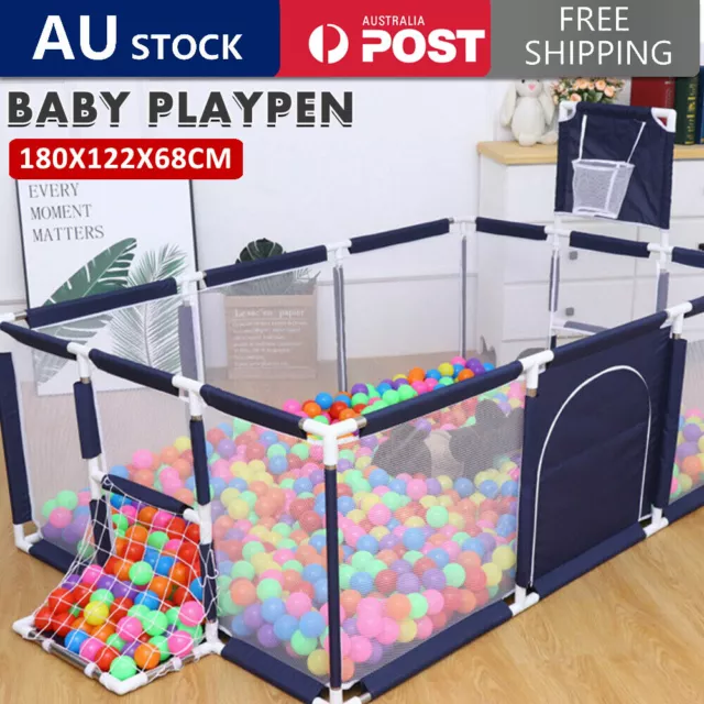 12 Panels Baby Playpen Play Mat Interactive Safety Gate Slide Toddler Fence Game