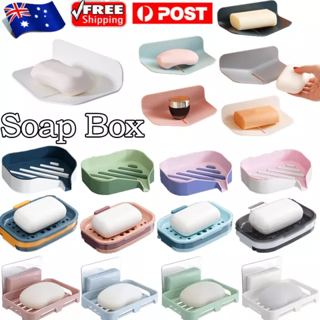 Strong Suction Soap Dish Holder Bathroom Shower Bath Net Drain Case Tray Box* ♡