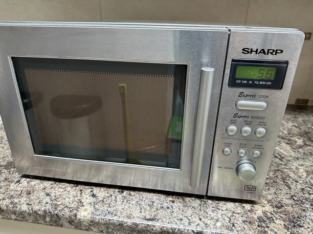 SHARP MICROWAVE R-24STM Brushed Stainless Steel Finish Used £24.99 ...