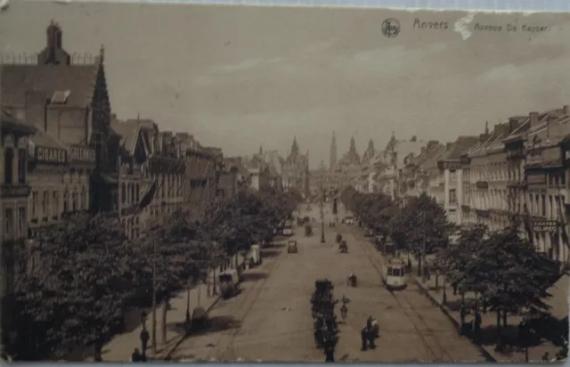 ANVERS BELGIQUE cpa Avenue de Keyser Bon Etat 1919