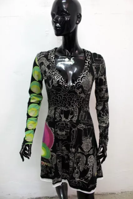 Desigual Vestito Donna Taglia M Abito Logo Dress Woman Tubino Multicolore