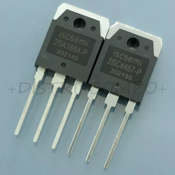 2SA1694 2SC4467 Transistor complémentaire 120V 8A TOP-3 Inchange (Lot de 2)