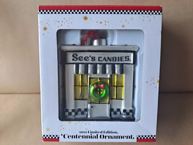 See’s Candy 100 Years Centennial Limited Christmas Handpainted Holiday Ornament