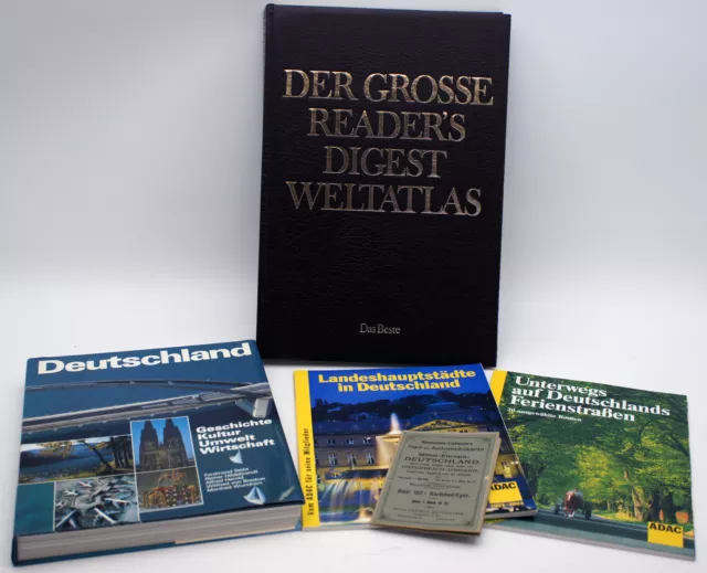 5 Bücher Buch Weltatlas Deutschland