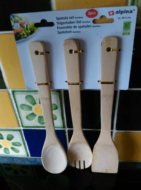 Alpina Bamboo Spatula Set of 3