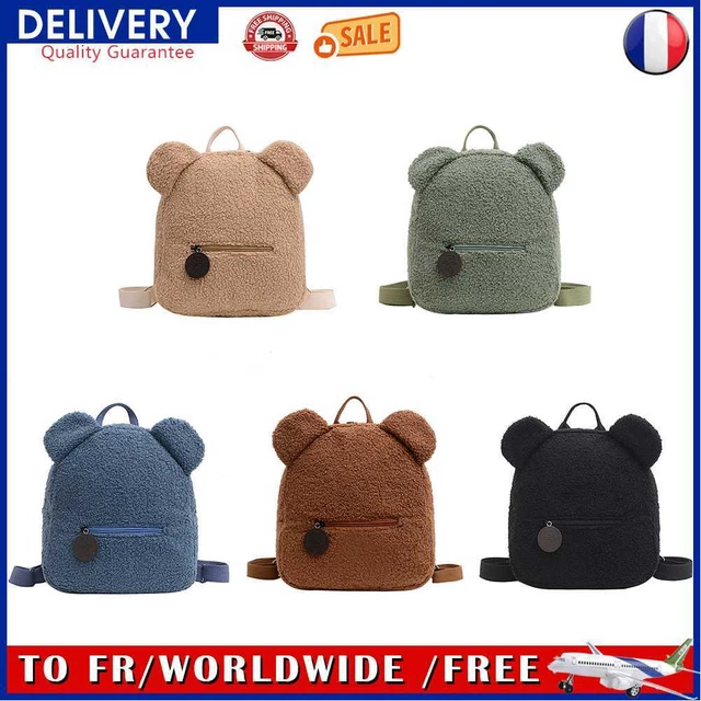 Fashion Shoulder Bag Backpack Girls Cartoon Fleece Autumn Bear Shaped Rucksacks