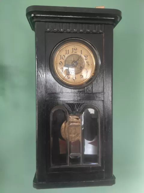 Pendeluhr Wanduhr Holz, alter Zustand, Bastleruhr,