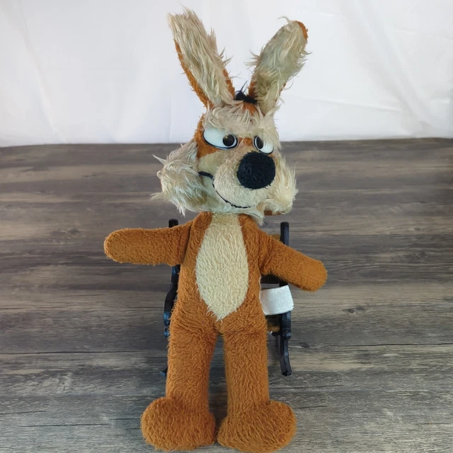 VINTAGE WILE E. Coyote Plush Road Runner Brown & Tan 17" Stuffed Animal