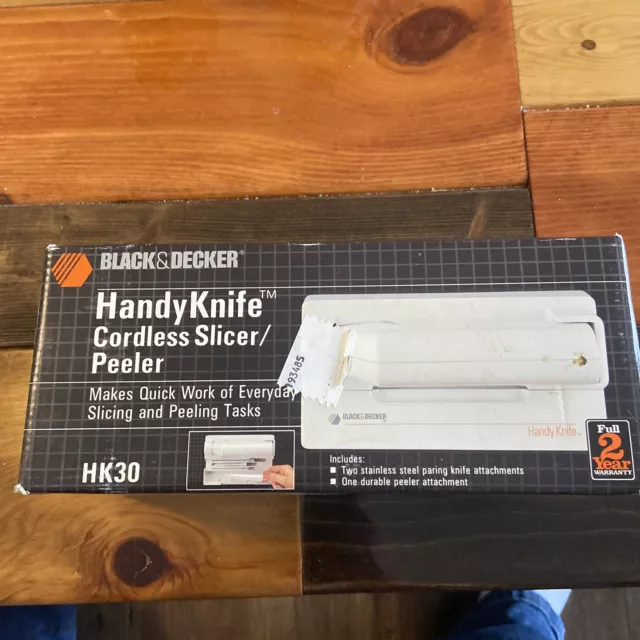 Rare Vintage BLACK & DECKER HANDY KNIFE CORDLESS SLICER/PEELER HK30 BRAND NEW