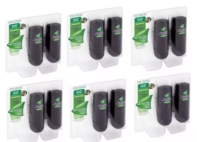 6 Packs of Nicorette QuickMist 1mg Mouthspray Freshmint 2 x150 Spray Exp 2025