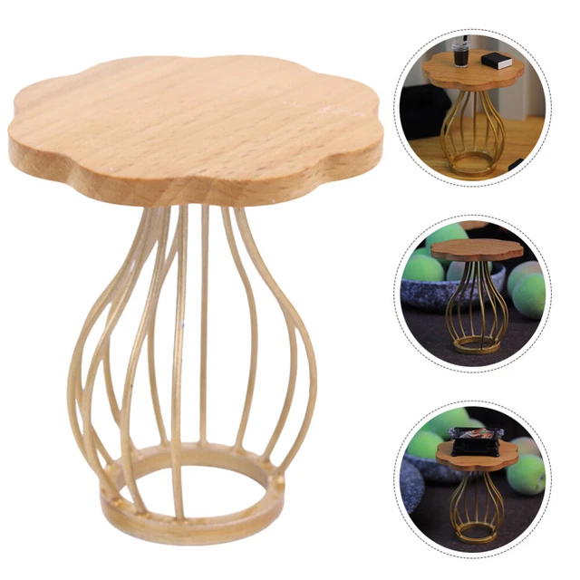 Alloy Miniature Coffee Table Doll Dining Dollhouse Wooden Furniture