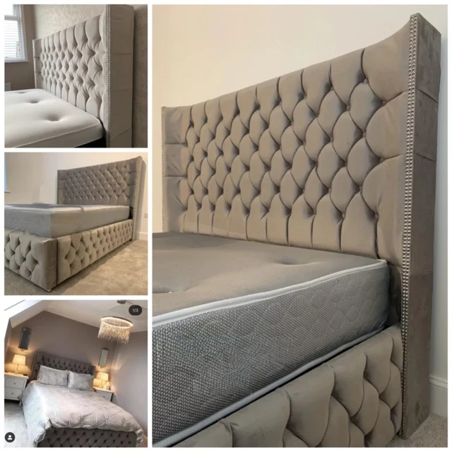 LUXURY MODERN CHESTERFIELD Bed With Ottoman Storage £430.00 - PicClick UK
