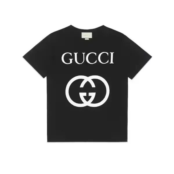 $580 Gucci Oversized T- Shirt with Interlocking G, Size Large