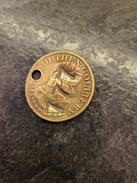 Rare Birbeck & Fletcher Greysouthen Colliery Coal Token. Lamp Check. Cumberland