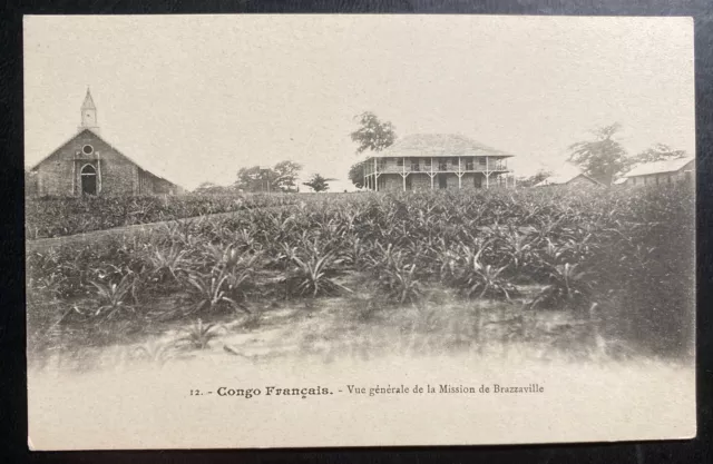 Mint French Congo Real Picture Postcard RPPC Brazzaville Mission General View