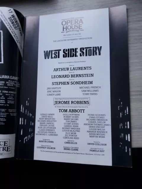 Theatre Programme 1985,Manchester Opera House,West Side Story