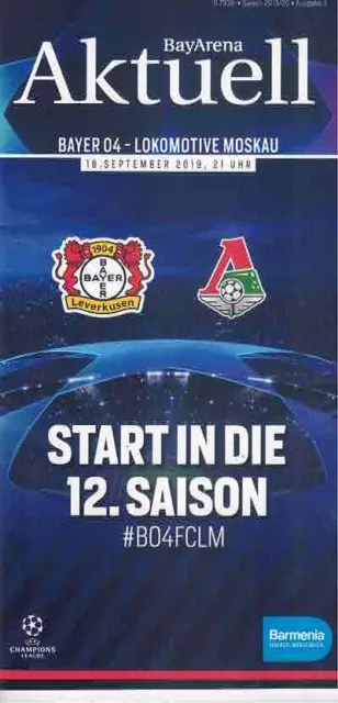 Fussball-Programmheft   19/20   CL   Bayer 04 Leverkusen - Lok Moskau