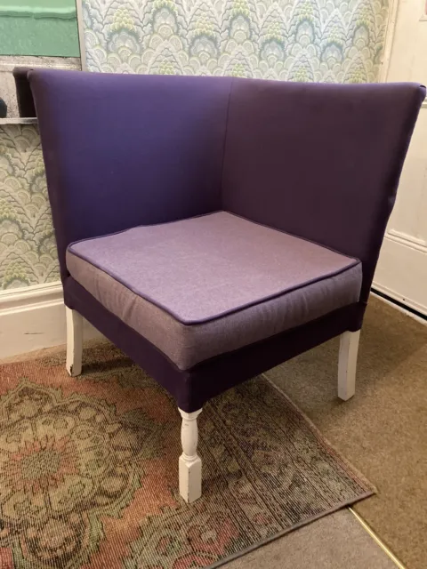 Corner Chair Vintage Regency Style Upholstered Wool Handmade Painted Legs