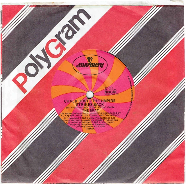 THE BRAT Chalk Dust The Umpire Strikes Back 7" 45 Vinyl Record