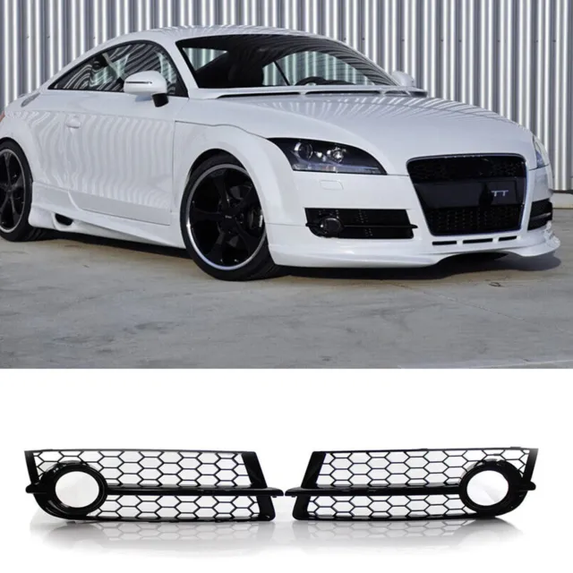 Honeycomb Front Bumper Fog Light Lamp Grill Grille Cover For 2006-14 Audi TT 8J