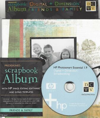Amigos familia Digital Kit De Pre Diseñados Scrapbook Album Y Cd Hp editar embellecer