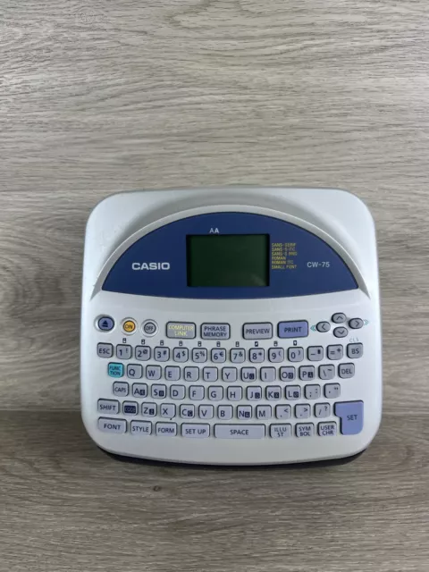 Casio CW-75 Silver USB 1.0/1.1 Disc Title Thermal Printer with Qwerty Keyboard