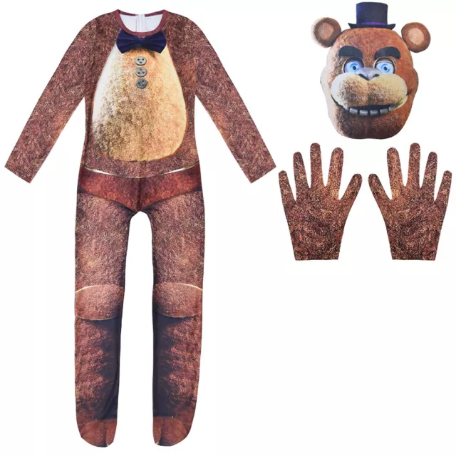 Kids Five Nights at Freddy's Freddy Cosplay Costume Jumpsuit Fancy Dress Up