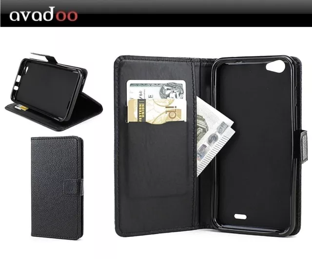 avadoo® Archos 55 Helium Plus Flip Case Schutzhülle Tasche Schwarz