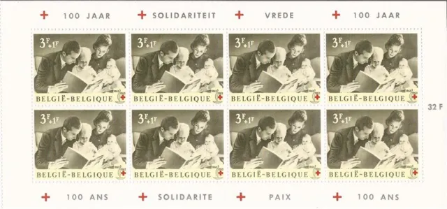 Belgique - 1963 Prince Albert & Famille - Livret Volet De 8 Timbres #B746