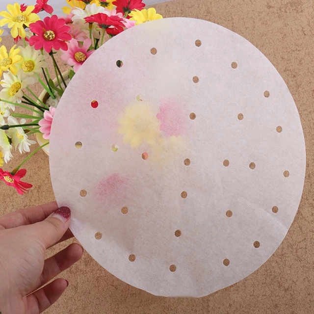 100 piezas/juego de revestimientos de papel de vapor antiadherentes para cocinar dim sum pastel espesor