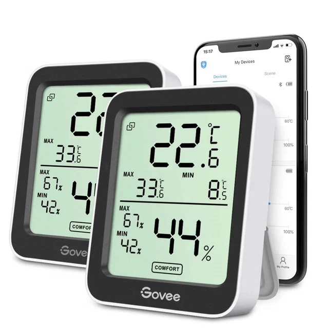 Termómetro de habitación Govee higrómetro, temperatura interior digital Bluetooth humedad