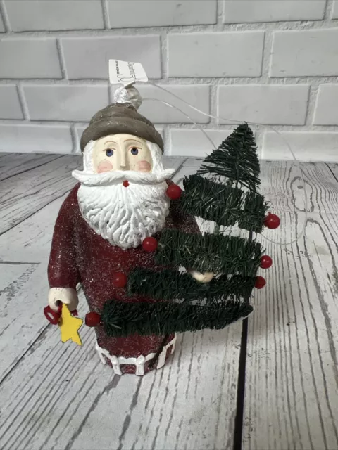 Department 56 Robed Santa Claus Belsnickle Bottle Brush Christmas Tree Ornament