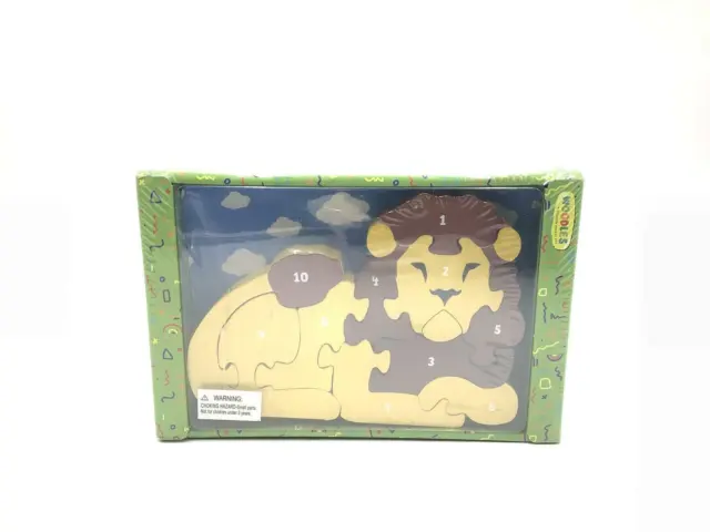 Numbers 1-10 3D Wooden Puzzles Toys Kids Animal Lion A Kids Puzzles Ages 3+