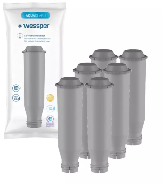 6x filtros Wessper, compatibles con Krups EA 850B cafetera