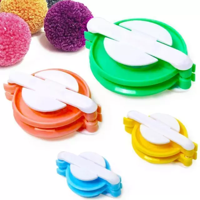 4 Größe Pom pom Maker Fluff Ball Weaver Knit Needle DIY Tool Kit Bobble Craft