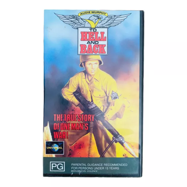 to hell and back VHS WW2 classic Audie Murphy 1955 war film medal of honour VGC