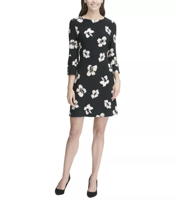 Tommy Hilfiger Petite Floral-Print Bell-Sleeve Mini Dress Size 8P