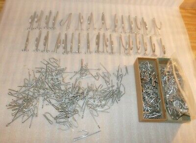 31 VINTAGE metal 3" DRAPERY CURTAIN HOOKS + about 2 pounds assorted others LOT