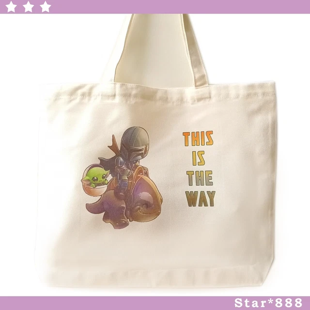STAR WARS MANDALORIAN Grogu Baby Yoda Child Tote Bag Shopping Bag Book ...