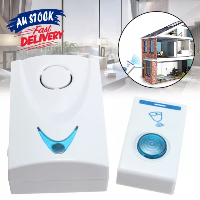 Wireless Door Bell Doorbell + 1 Battery Operated LED 32 Chime  Remote Control