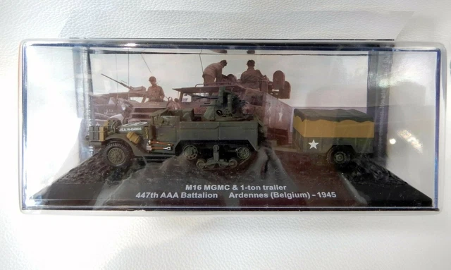 Maquette Atlas M16 MGMC Et Remorque 1-ton - 447th AAA Battalion Ardennes 1945, Neuf