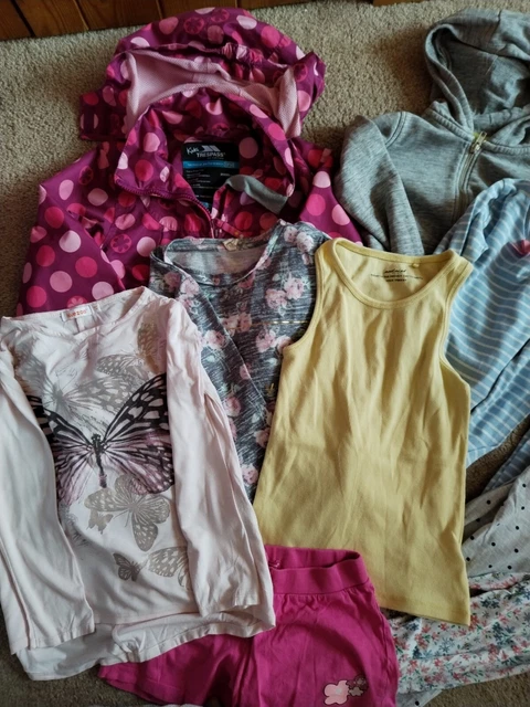 Pacchetto vestiti ragazze età 5 6 7 8 anni top leggings pantaloncini pigiama cappotto NEXT 2