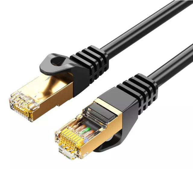 8Ware CAT7 Cable 3m - Black Color RJ45 Ethernet Network LAN UTP Patch Cord Sn...