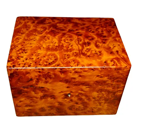 wooden jewelry box made of thuya wood, box with lock keys amazing box thuya burl