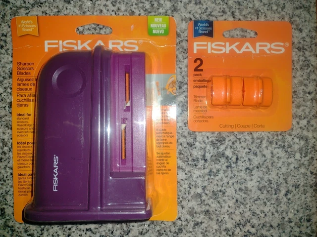 Fiskars Paper Trimmer Replacement Blades 2/Pkg & Fiskers Scissors Sharpener. NEW