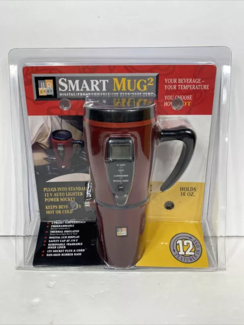 JLR Gear Smart Mug2 Digital Programmable 12v Plug Hot Cold Insulated 16Oz